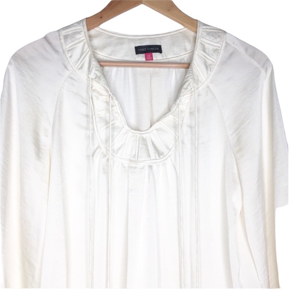 Vince Camuto Long Sleeve Tie V-Neck Blouse - Picture 3 of 7